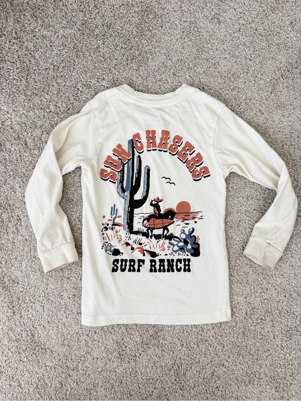 Tiny Whales Cream Long-Sleeve Toddler Tee, size 3